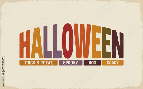 Wallpaper Mural Retro Halloween Vector Design with Spooky Words Torontodigital.ca