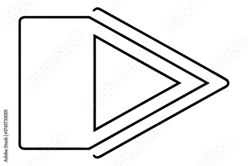 Geometric abstract logo design featuring a rectangle nested with arrow outlines