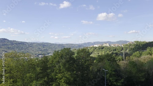 View of the landscape around Montefalcione, a small village in Campania, Italy.