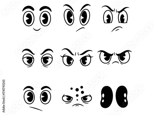 Cartoon Eyes Vector Pack Expressive Emotions and Styles for Animated Characters Designs
