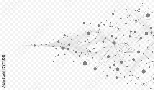 Abstract tech network connection dots. Digital background and big data technology. Blue background with plexus lines. Geometric background with abstract mesh