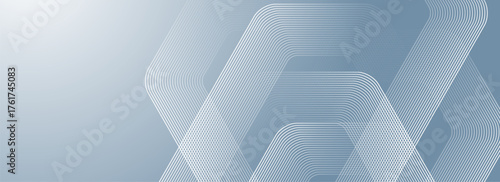 Digital hexagonal blue abstract background. Digital futuristic technology concept with hexagons. Geometric stripe line art design for poster, brochure, cover, banner, website, header