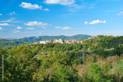 View of the landscape around Montefalcione, a small village in Campania, Italy.