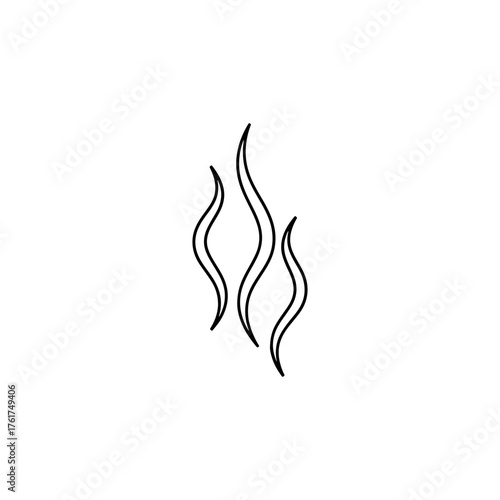 Elegant, stylized wisps of smoke or steam rise gracefully, symbolizing warmth, comfort, or a gentle, ethereal presence perfect for branding and design.