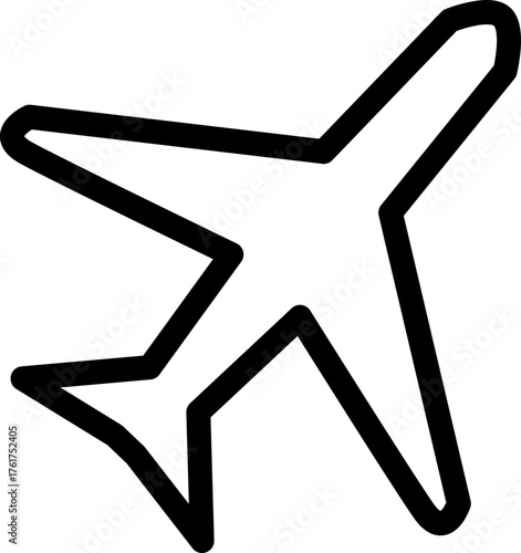 Plane Travel Icon - Universal Flat Line Icon SVG, Vector