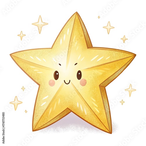 golden star on white background