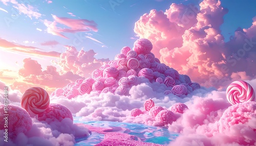 Sweet Dreams Candy Day in a Land of Lollipops and Cloud Mountains