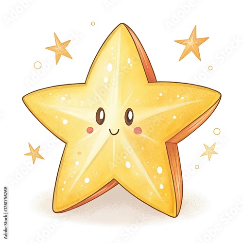 golden star on white background