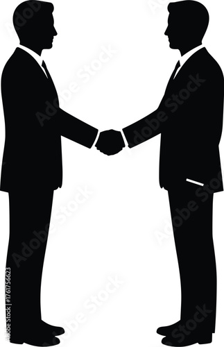 Silhouette of Two Businessmen Shaking Hands