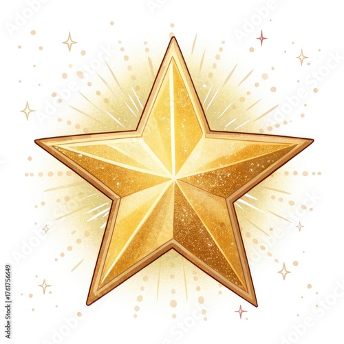 golden star on white background