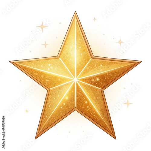 golden star on white background