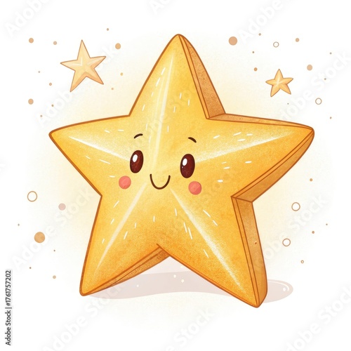 golden star on white background