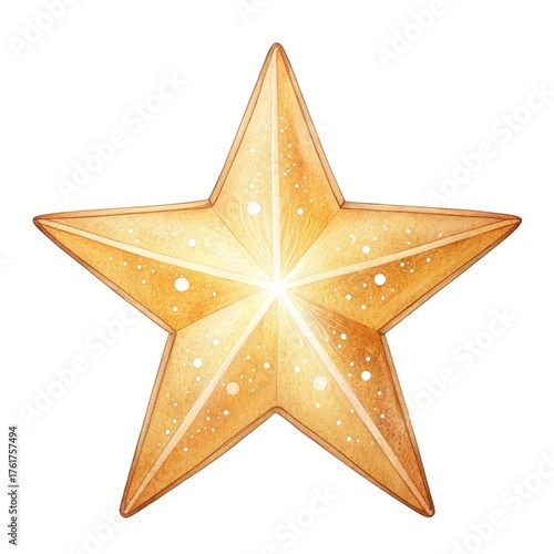 golden star on white background
