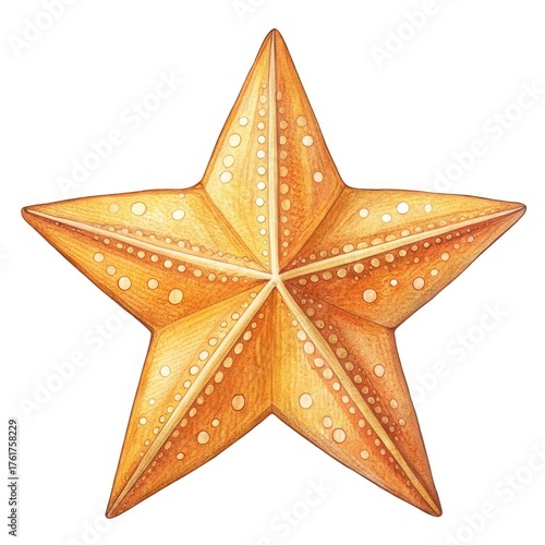 golden star on white background