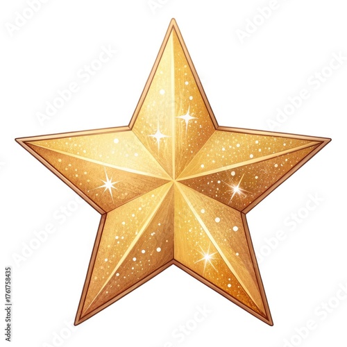 golden star on white background