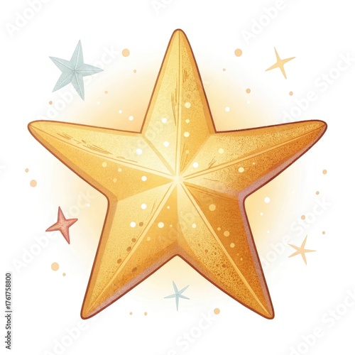 golden star on white background