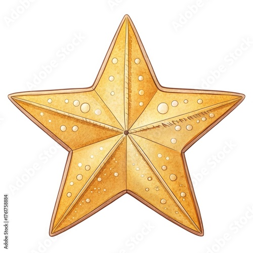 golden star on white background
