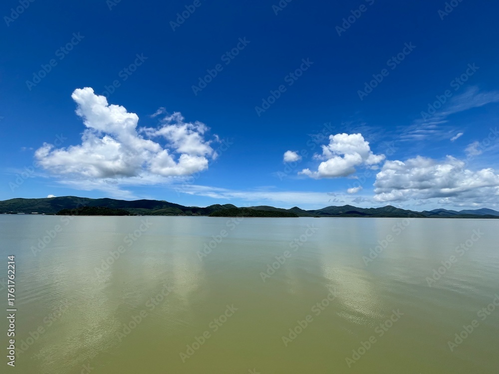 Fototapeta premium clouds over lake