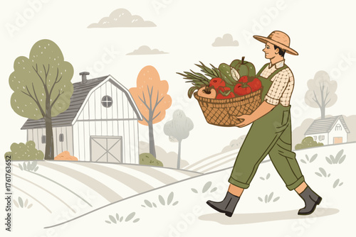-flat-realistic-organic-farm-background-showing-fa.eps