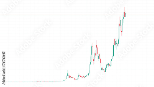 Bitcoin Chart on Monthly Timeframe Vector Illustration, BTC Crypto King on 1 Month Vector Design