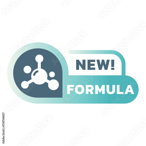 New formula vector label. Sticker for cosmetics or drugs and medical treatment.