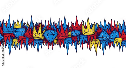Royalty gems crowns illustration pattern background for graphic design wallpaper and print design 100