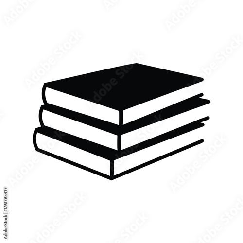 A neat stack of books in black and white, minimal aesthetic