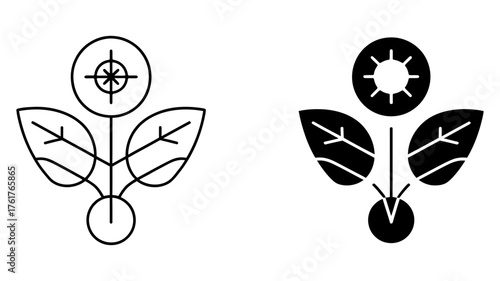 Vector art of botanical growth symbol, representing the essence of natures cycle and sustainable development initiatives