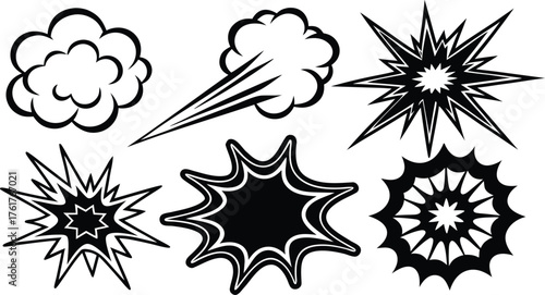 Comic Book Explosion and Burst Elements