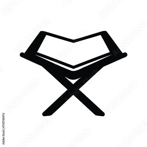 Elegant black and white outline of a book stand or lectern design