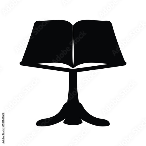 Silhouette of a traditional music stand for musicians with adjustable height