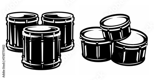 Marching band drum ensemble representing rhythm and precision in musical performance