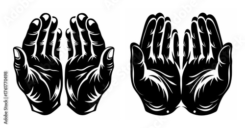 Symbolic hands gestures for prayer meditation spiritual connection and healing visual representation