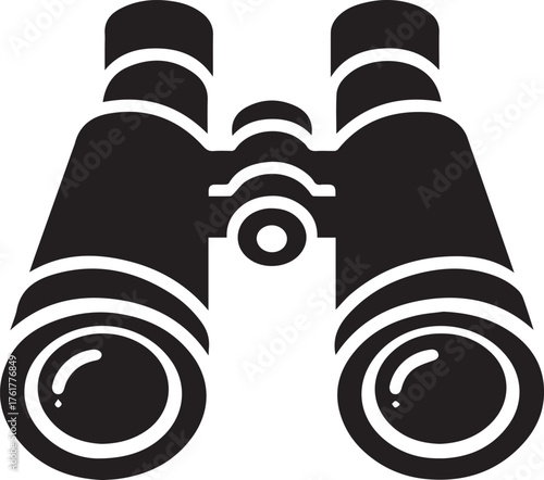 Binocular silhouette isolated vector illustration for adventure and exploration concept,
