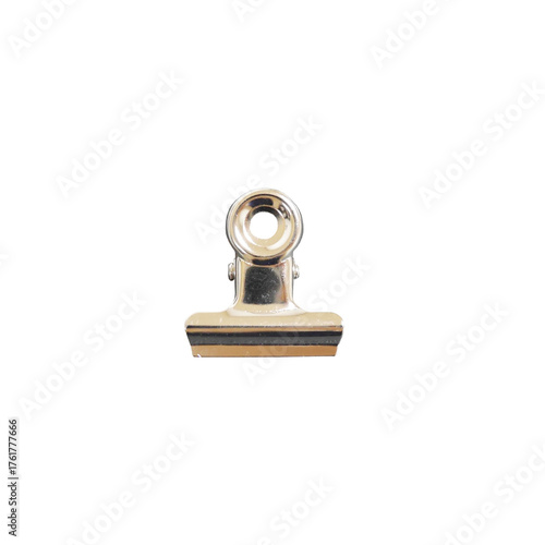 Gold Bulldog Clip Isolated