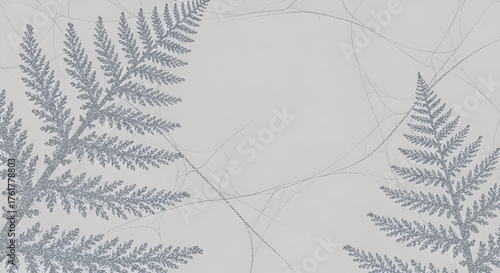 Silver fern fronds on white background for nature themed designs and botanical art projects and invitations