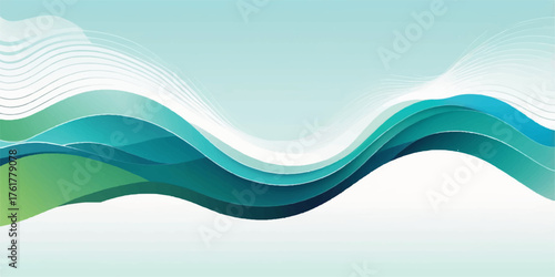 Abstract blue wave background design with flowing vector lines and light shape for web wallpaper