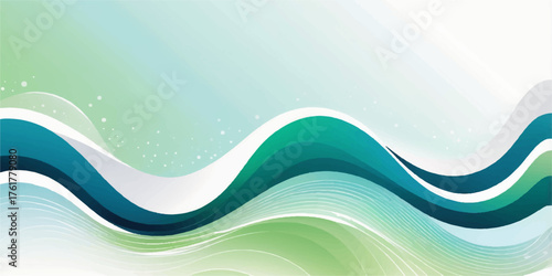 Abstract blue wave background vector illustration with a flowing curve design, perfect for a modern business concept banner or website wallpaper