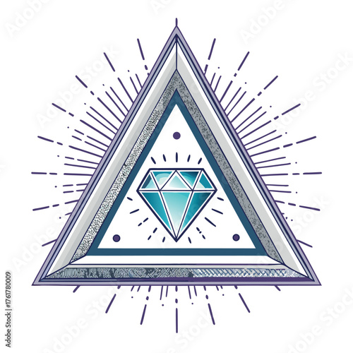 Realistic vector illustration of a sharp, clean, geometric triangular frame.