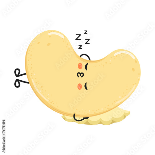 Cute potato chip character sleeping soundly