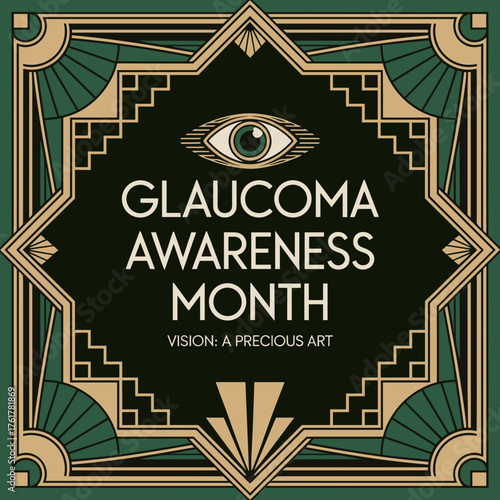 Art Deco Eye Poster for Glaucoma Awareness Month