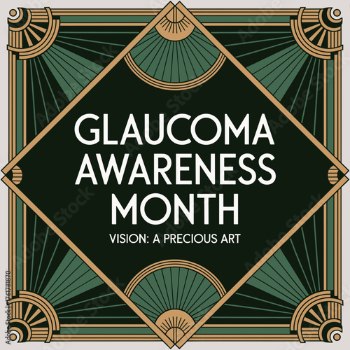 Art Deco Eye Poster for Glaucoma Awareness Month