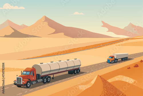 -truck-convoy-transporting-fuel-across-desert--fla.eps