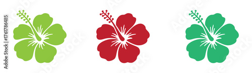 hibiscus flower icon silhouette vector illustration