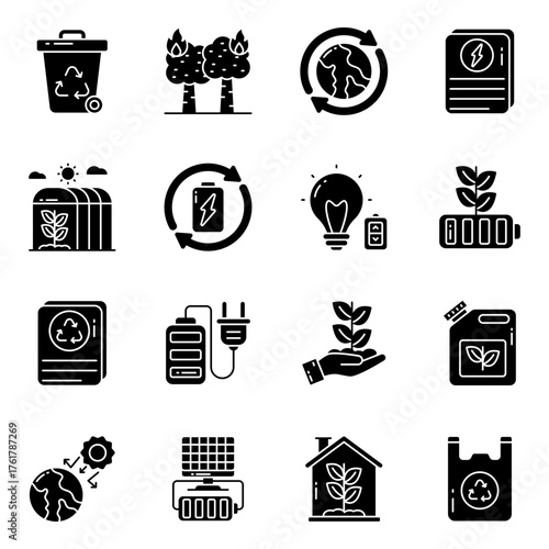 Set of Eco Solid Icons