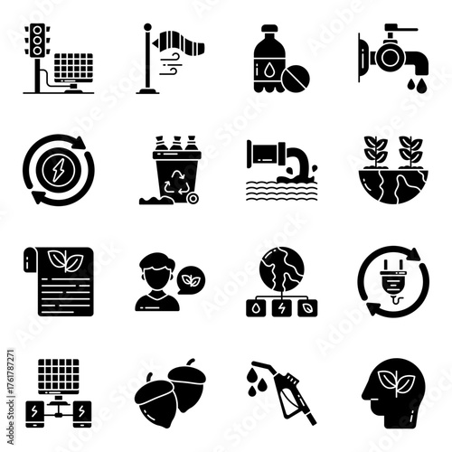 Set of Nature Solid Icons