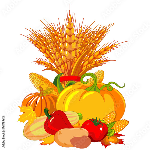 thanksgiving background with pumpkins