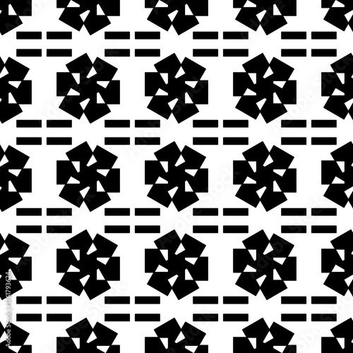 Geometric black and white seamless abstract pattern.
