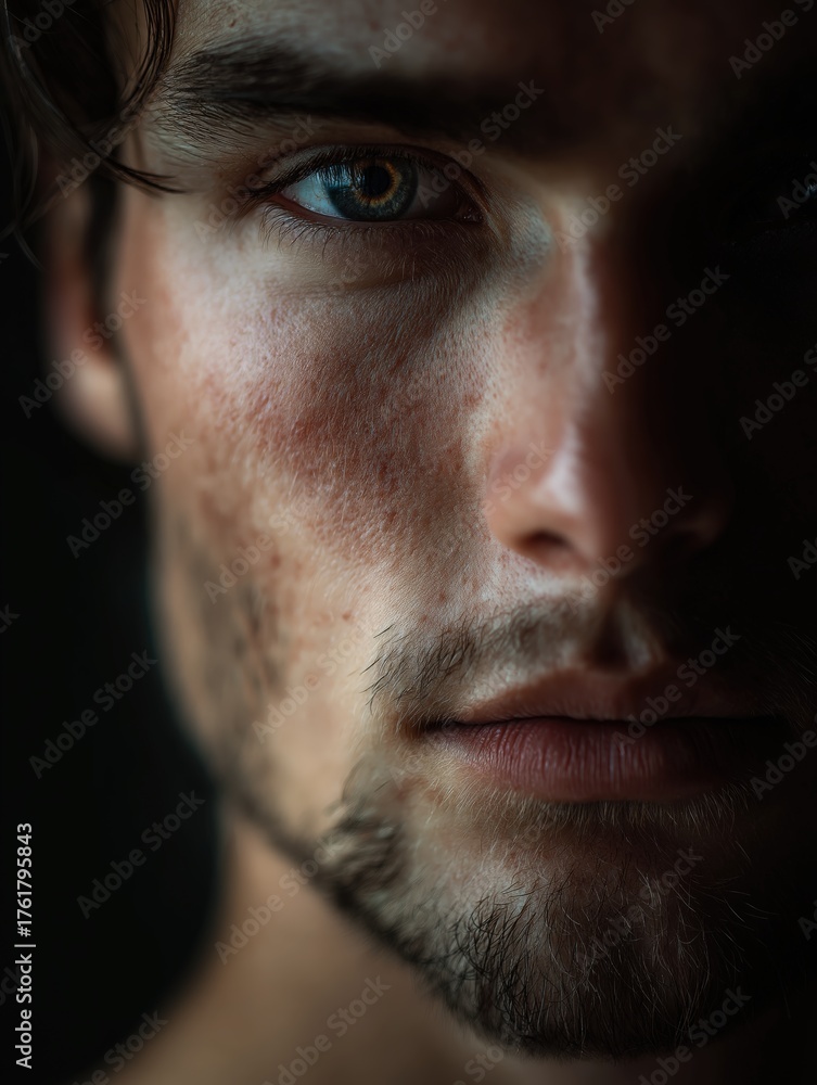 Obraz premium Close-Up Portrait of Young Male Model