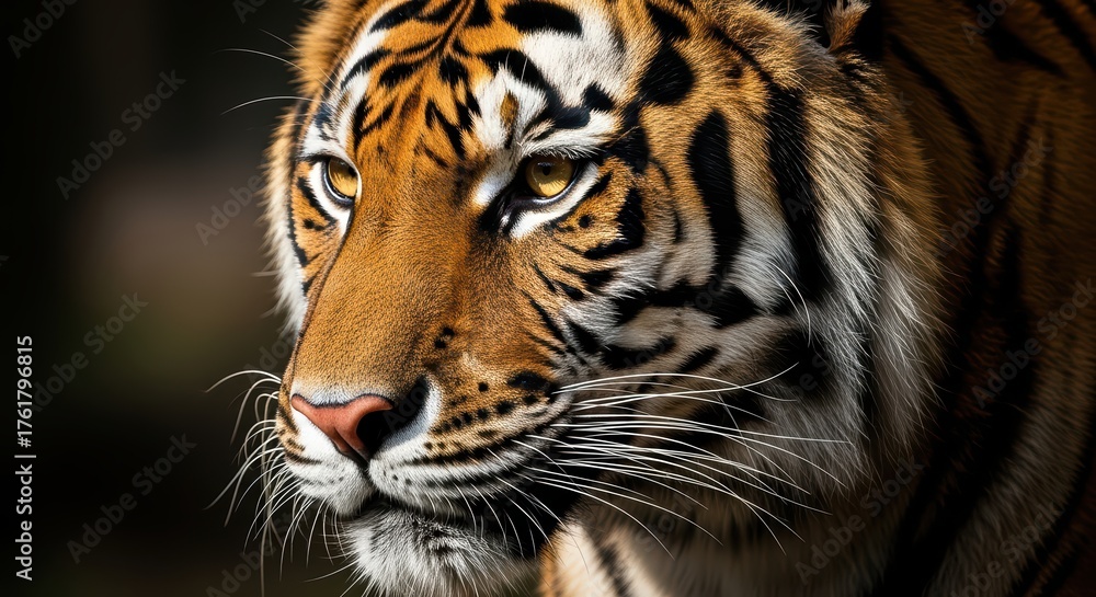 Fototapeta premium Close-up of a majestic tiger in natural habitat